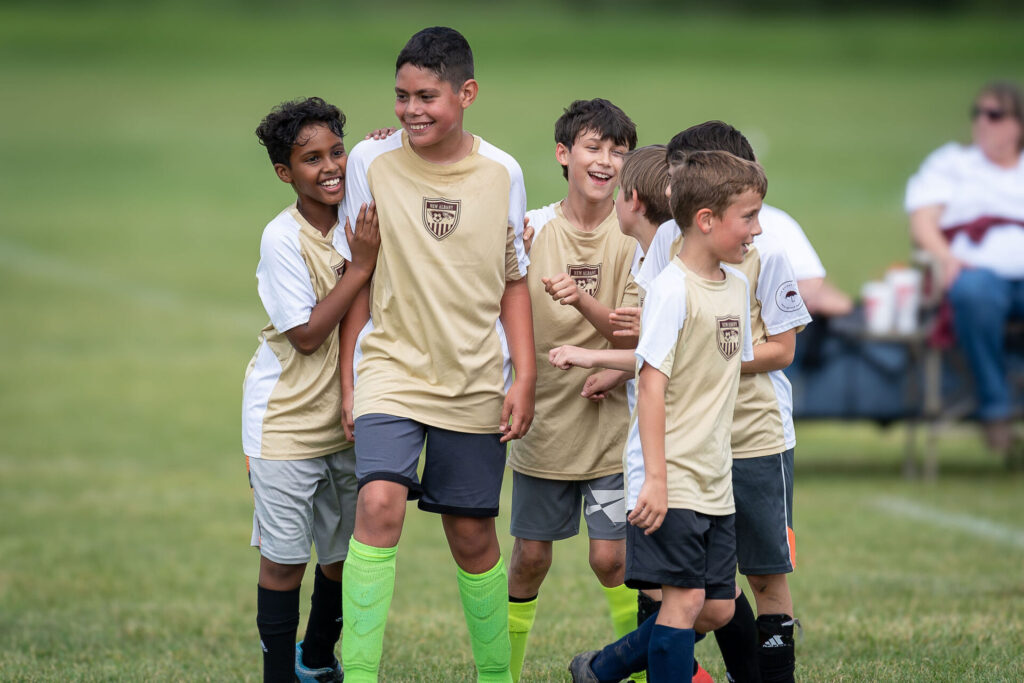 kids on the soccer field